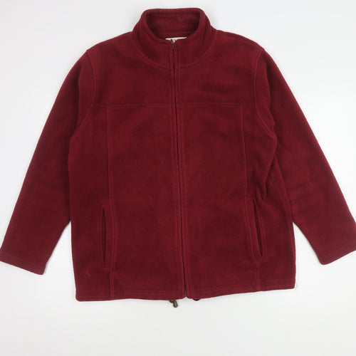 EWM Women's Red Fleece Jacket Size 14 Full Zip