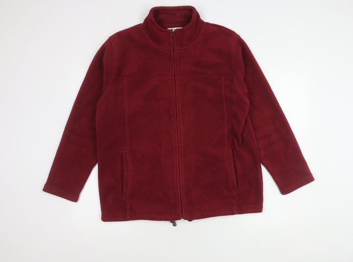 EWM Women's Red Fleece Jacket Size 14 Full Zip