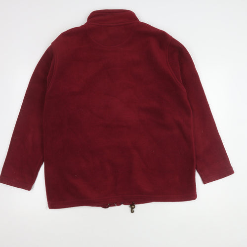 EWM Women's Red Fleece Jacket Size 14 Full Zip