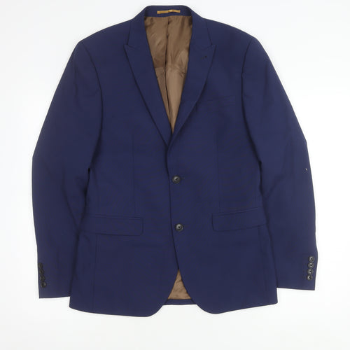 Next Men's Blue Single-Breasted Blazer, Size 38