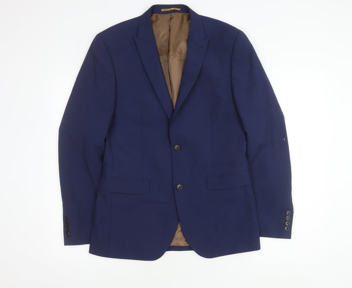 Next Men's Blue Single-Breasted Blazer, Size 38