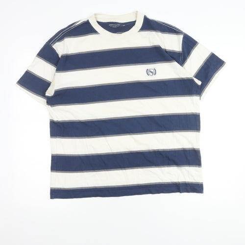 Abercrombie & Fitch Men’s Striped T-Shirt, Blue/White, S