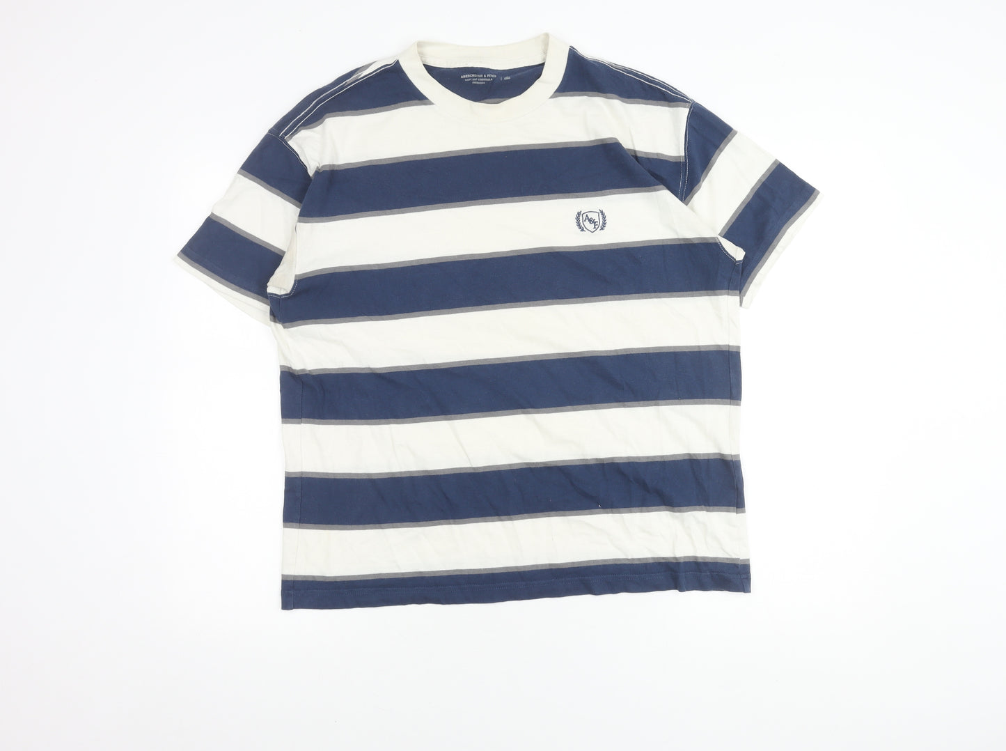 Abercrombie & Fitch Men’s Striped T-Shirt, Blue/White, S