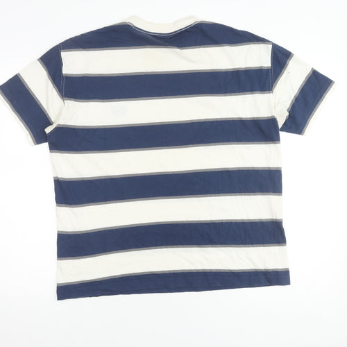 Abercrombie & Fitch Men’s Striped T-Shirt, Blue/White, S