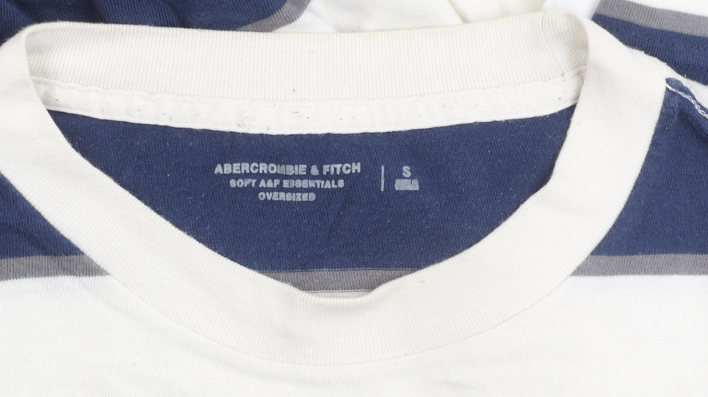 Abercrombie & Fitch Men’s Striped T-Shirt, Blue/White, S