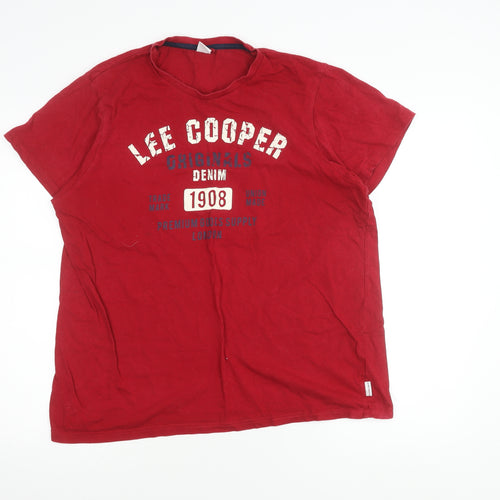 Lee Cooper Men's Red Graphic Print XL T-Shirt