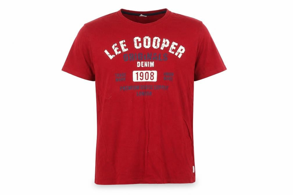 Front view of Lee Cooper Men's Red Graphic Print XL T-Shirt