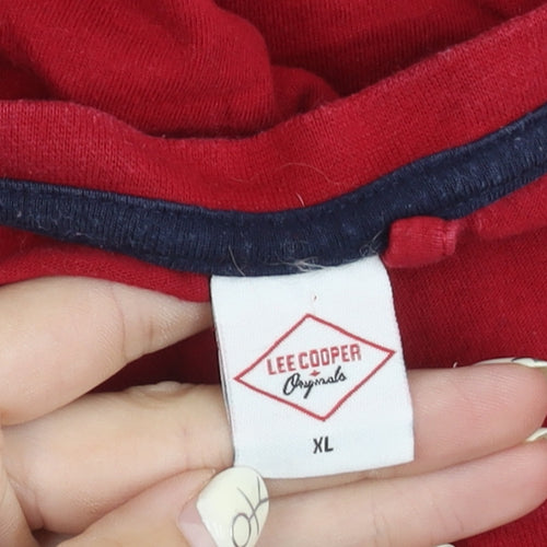 Lee Cooper Men's Red Graphic Print XL T-Shirt