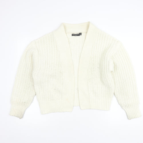 Brave Soul Women's Ivory Open Front Cardigan XS Chunky Knit