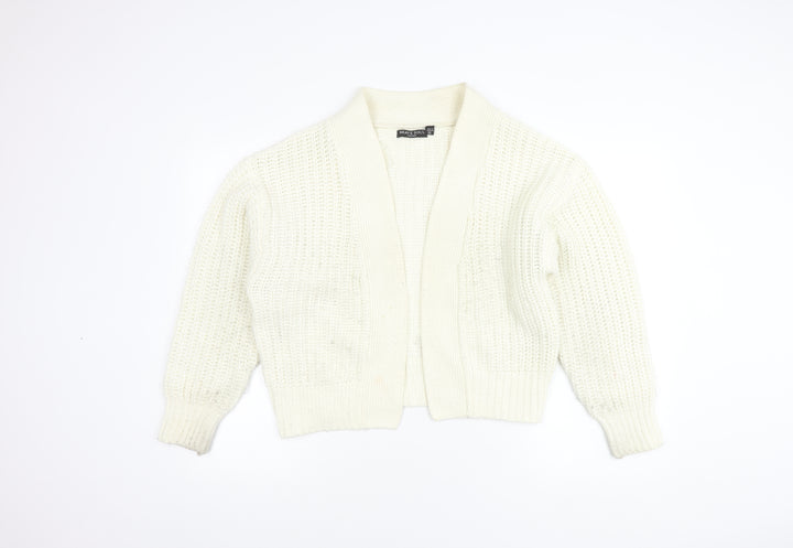 Brave Soul Women's Ivory Open Front Cardigan XS Chunky Knit