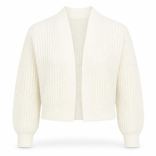 Brave Soul Women's Ivory Open Front Cardigan XS Chunky Knit