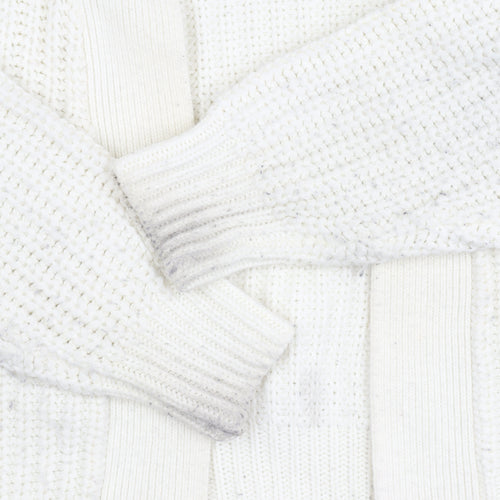 Brave Soul Women's Ivory Open Front Cardigan XS Chunky Knit