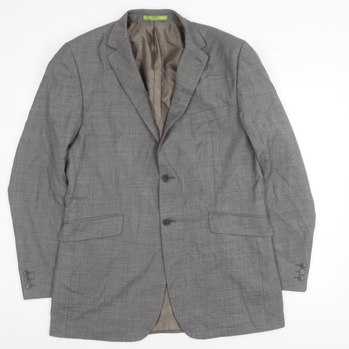 Burton Men's Grey Long Blazer, Size 42L, Formal Jacket