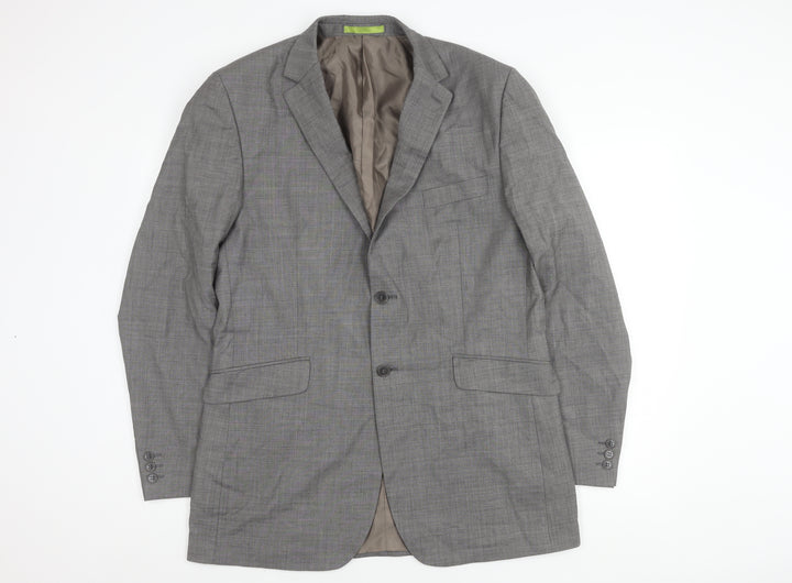 Burton Men's Grey Long Blazer, Size 42L, Formal Jacket