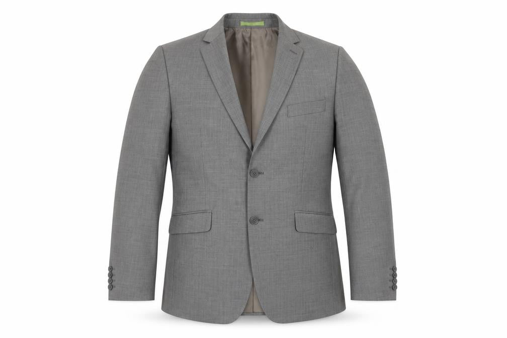 Front view of Burton Men's Grey Long Blazer, size 42L, Formal Jacket