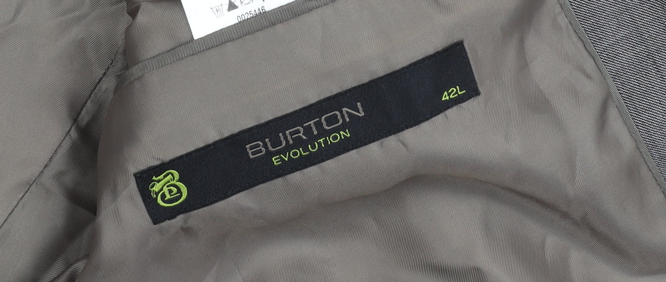 Burton Men's Grey Long Blazer, Size 42L, Formal Jacket