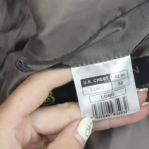 Burton Men's Grey Long Blazer, Size 42L, Formal Jacket