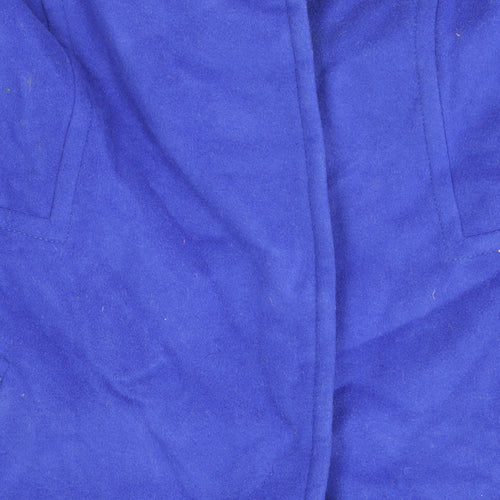 Coast Women's Blue Long Wool Blend Overcoat Size 14