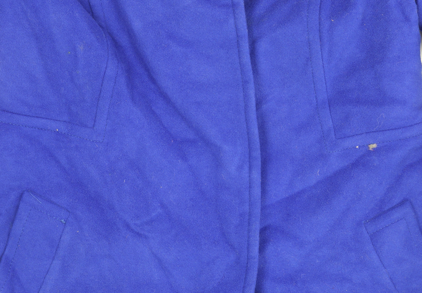 Coast Women's Blue Long Wool Blend Overcoat Size 14