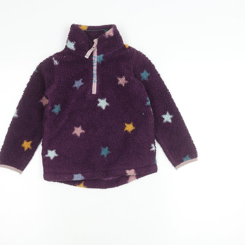 FatFace Girls Purple Star Bouclé Pullover Hoodie, 4-5 Years
