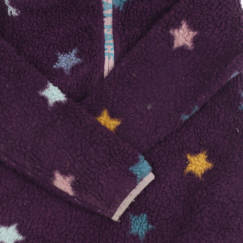 FatFace Girls Purple Star Bouclé Pullover Hoodie, 4-5 Years