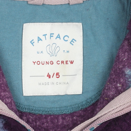 FatFace Girls Purple Star Bouclé Pullover Hoodie, 4-5 Years