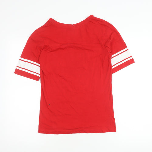 SOGO Red Men's V-Neck Ringer T-Shirt M, Sports Style