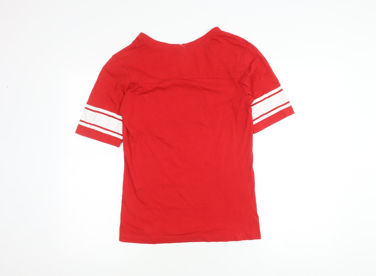 SOGO Red Men's V-Neck Ringer T-Shirt M, Sports Style