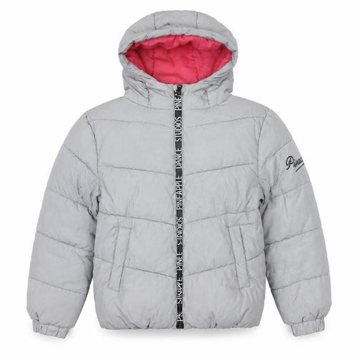 Primark Girls Grey Hooded Puffer Jacket 10-11Y Winter Coat