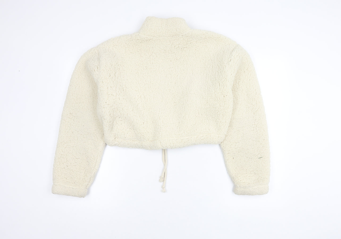 Topshop Women’s Ivory Cropped Zip Hoodie UK 8