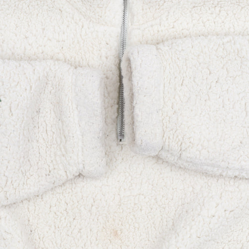Topshop Women’s Ivory Cropped Zip Hoodie UK 8