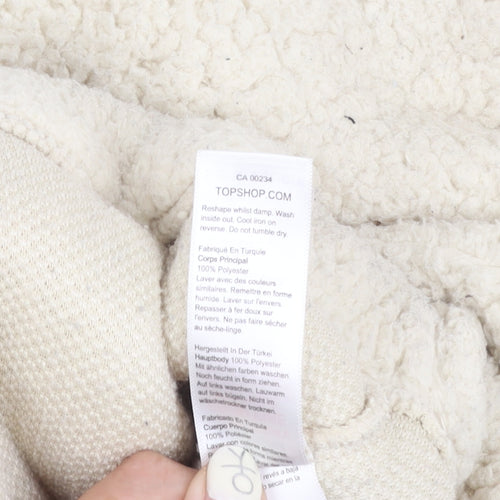 Topshop Women’s Ivory Cropped Zip Hoodie UK 8