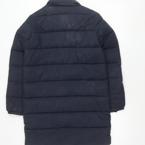Superdry Women's Navy Puffer Jacket Hooded Size 6 Casual