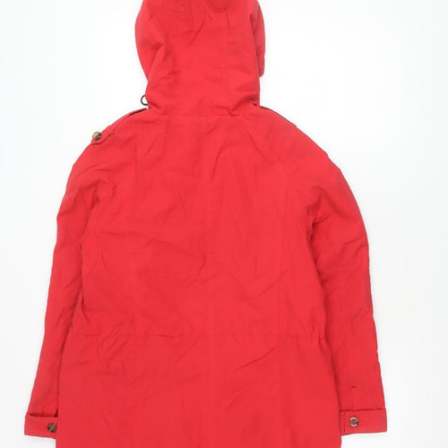 Marks and Spencer Women's Red Hooded Mid-Length Jacket Size 10