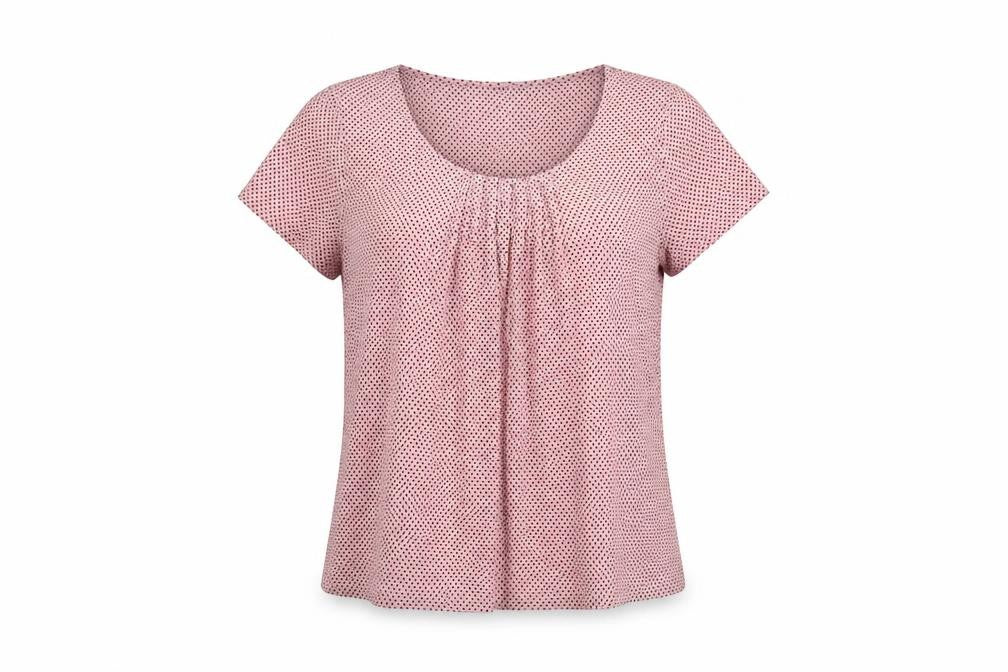 Front view of Marks & Spencer Women's Pink Polka Dot Top, size 12