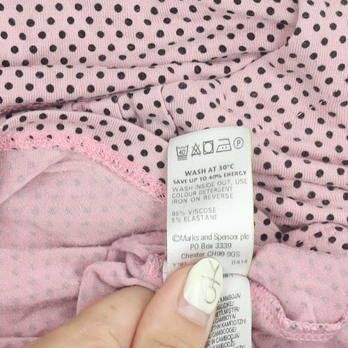 Marks and Spencer Women's Pink Polka Dot Top Size 12