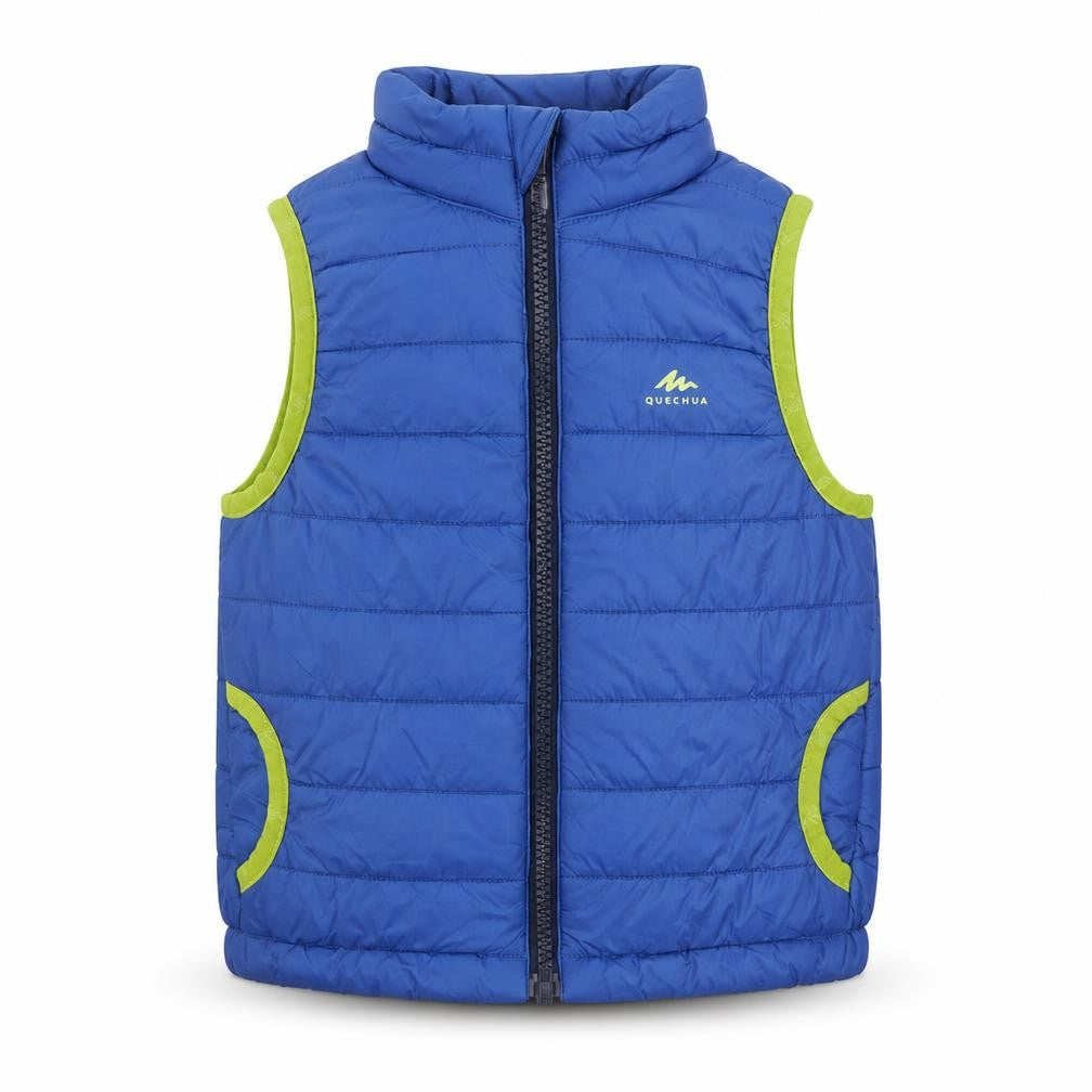 Front view of Decathlon boys’ blue puffer jacket 4-5 years