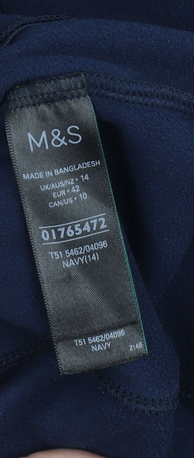 Marks and Spencer Women's Blue Fleece Jacket Size 14