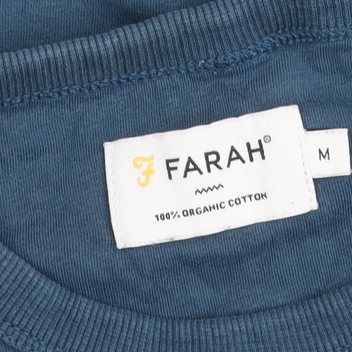 Farah Men's Blue Crew Neck T-Shirt Medium Size