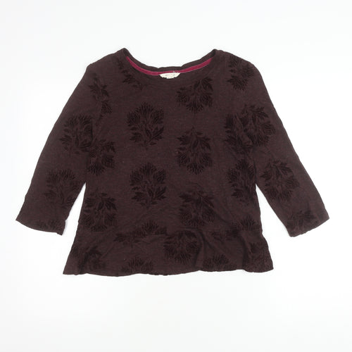 White Stuff Women's Red Top, Size 10, 3/4 Sleeve, Viscose