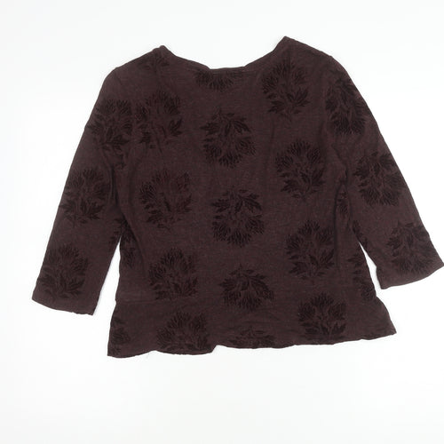 White Stuff Women's Red Top, Size 10, 3/4 Sleeve, Viscose
