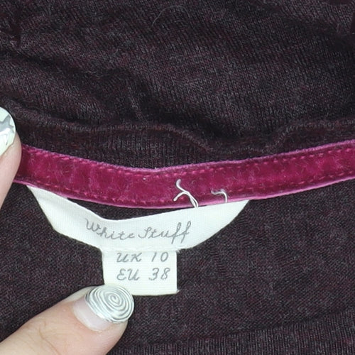 White Stuff Women's Red Top, Size 10, 3/4 Sleeve, Viscose