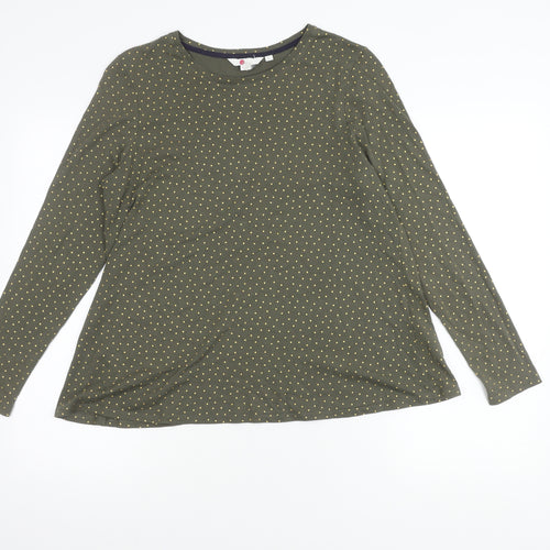 Boden Women's Green Polka Dot Long Sleeve T-Shirt