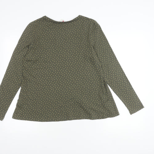 Boden Women's Green Polka Dot Long Sleeve T-Shirt