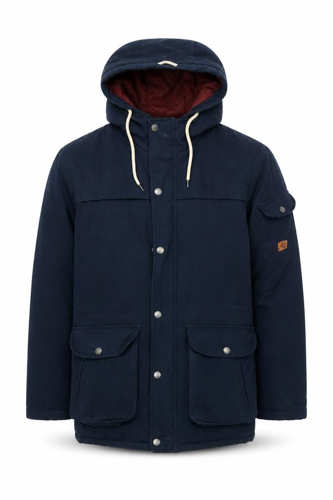 Front view of Jack & Jones Men's Blue Parka Jacket S