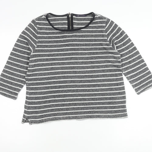 Marks and Spencer Women's Black Striped Top UK 14