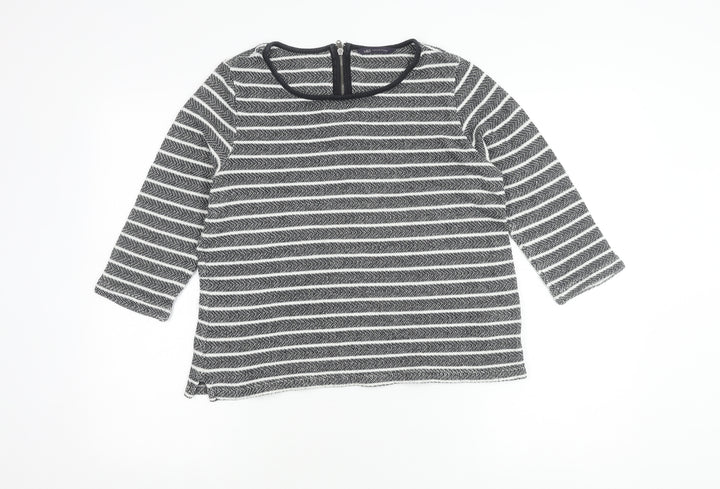 Marks and Spencer Women's Black Striped Top UK 14