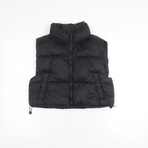 Pull&Bear Women's Black S Puffer Waistcoat