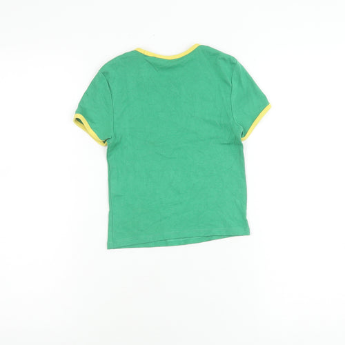 Bershka Girls Green Ringer T-Shirt Size 10-11 Years