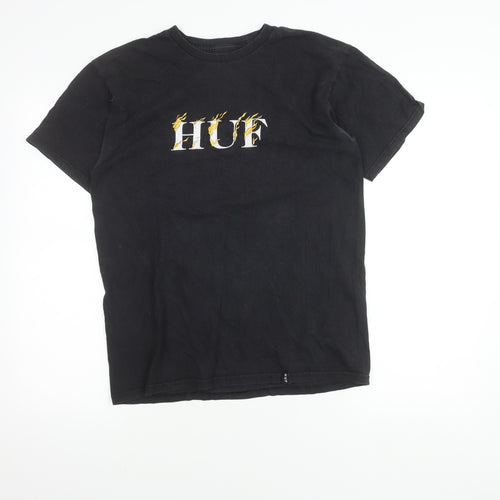 HUF Men's Black Logo T-Shirt M